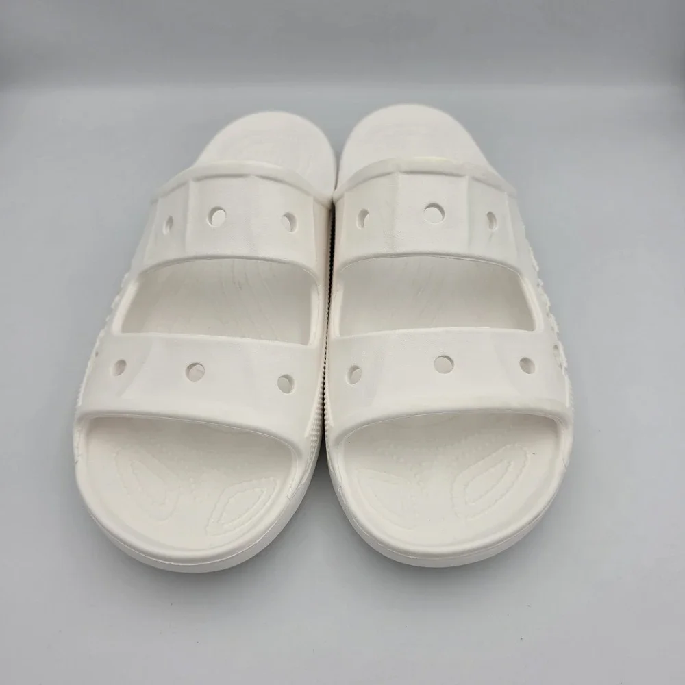 Crocs Baya White Men's Slide Sandals Lightweight Comfort Double Strap Size 12